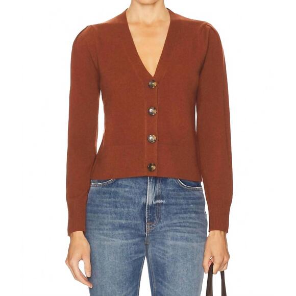 VERONICA BEARD Sweaters - NEW VERONICA BEARD solene cashmere cardigan in orange brandy